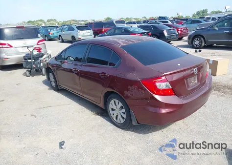 2012 Honda Civic Lx z USA, uszkodzony, nr VIN 2HGFB2F52CH544973